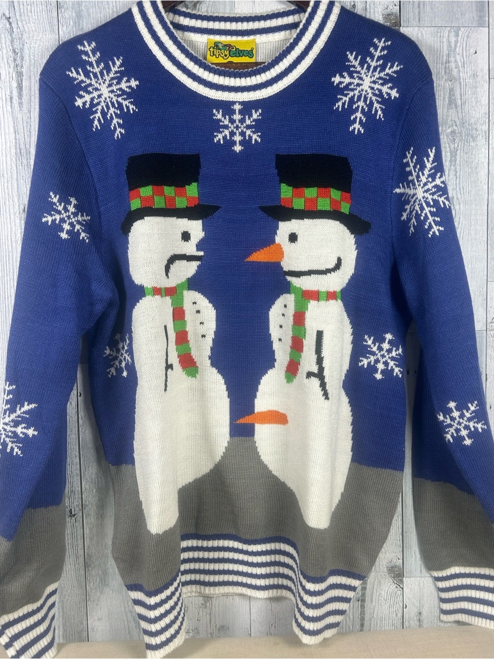 Tipsy Elves XL Snowman Ugly Christmas Sweater Snowflake Holiday Party Knit